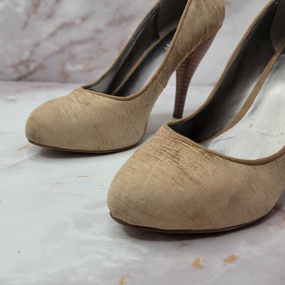 Nine West brown Leather heels with layered texture - Picture 3 of 16